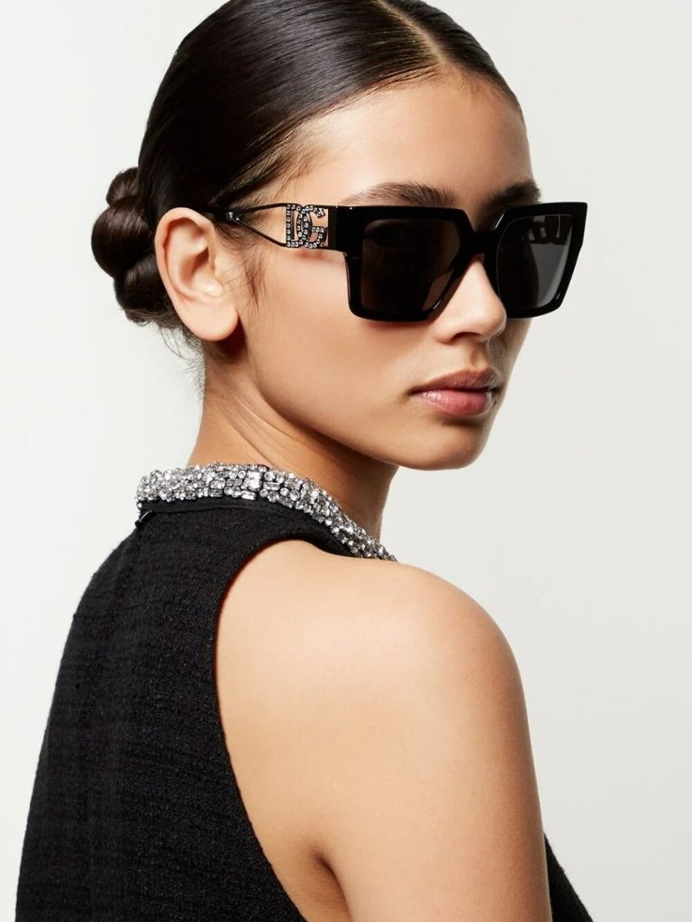 DOLCE&GABBANA DG4446B 501/6G BLACK SQUARE SUNGLASSES